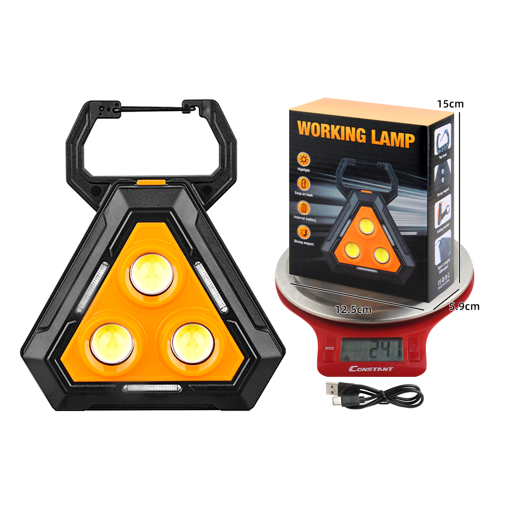 KINSACH Star Source USB Charging three-eye 3*COB+12*SMD work light Specification image