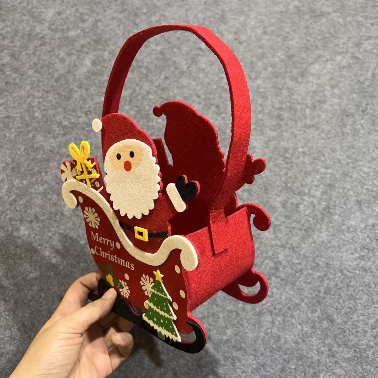 毛毡布袋糖果袋圣诞节礼物袋平安果包装盒儿童手提袋零食篮纸袋详情2