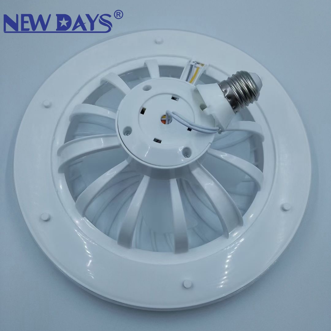 NEWDAYS brand's cross-border new E27 lamp head detachable single and double color available fan lamp, outdoor courtyard energy-saving lighting, remote control dimming, waterproof and dustproof, best-selling fan details Picture