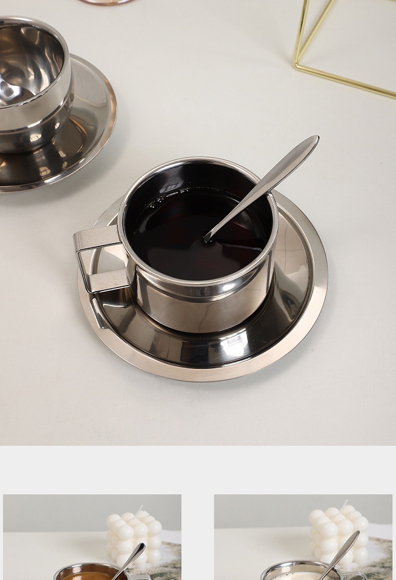 米兰咖啡杯轻奢高级感304不锈钢双层隔热马克杯高颜值休闲杯套装咖啡杯咖啡杯杯子详情10