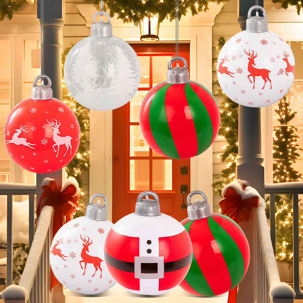 Plástico nuevo inflable bola de navidad decoración de navidad bola de atmósfera de vacaciones engrosado PVC ecológico details Picture