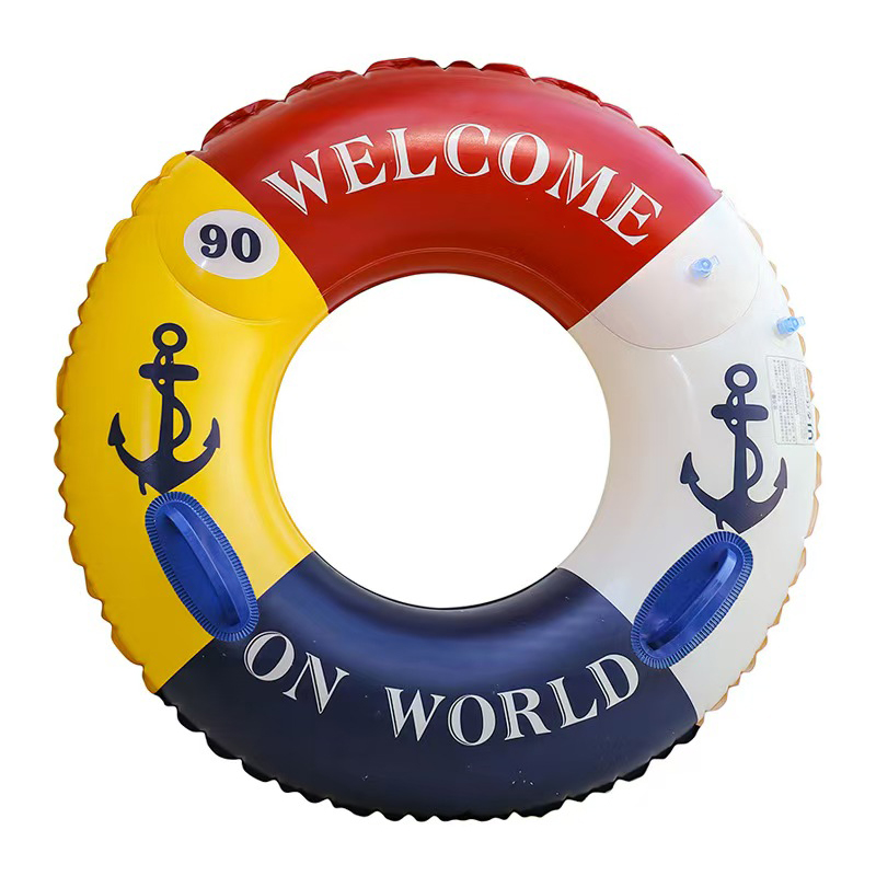 Thickened double airbag swimming rings with handles, adult enlarged swimming rings, men's and women's inflatable float paddles, adult armpit rings wholesale Application Scenario