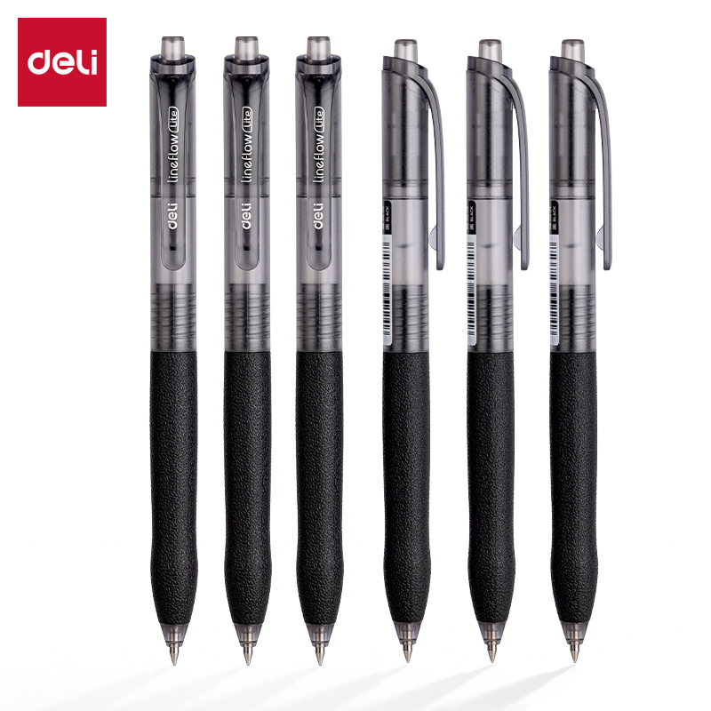 Deli 0.5mm bullet black Ink S07 Smooth office problem-solving Press gel pen