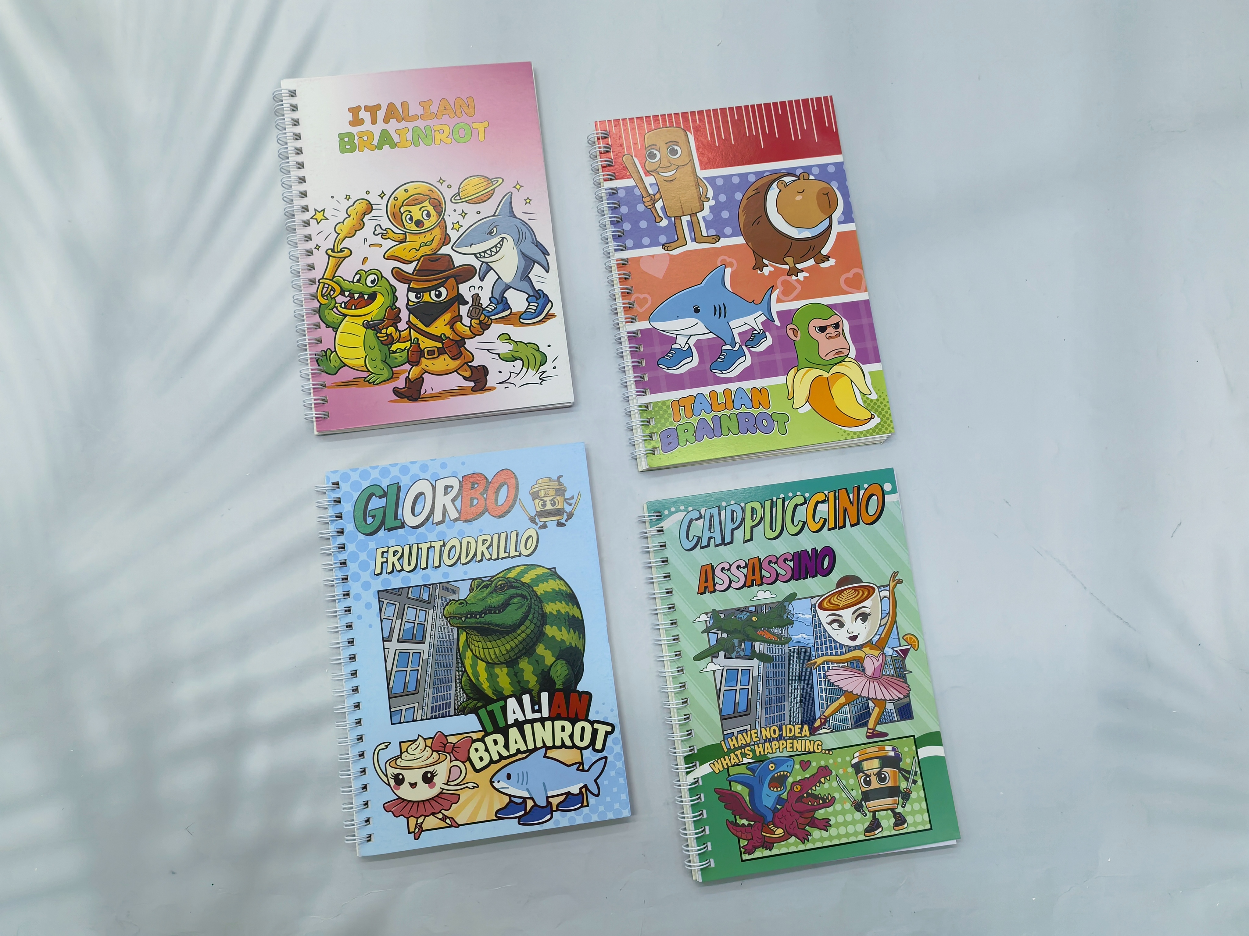 跨境爆款新款山海经A5白卡线圈记事本混图内芯通用横条创意记事本支持来图定制