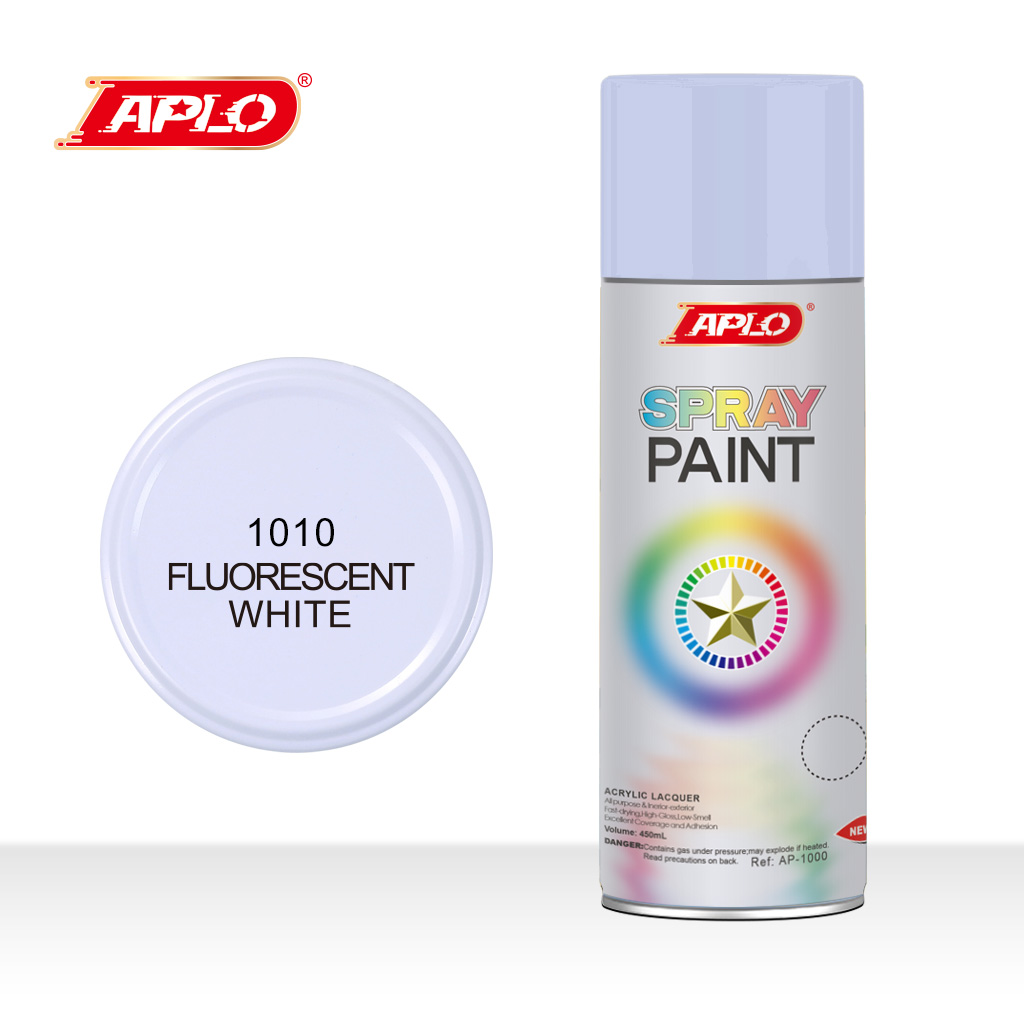 自动喷漆高覆盖力 强附着力 快干耐磨持久亮色 荧光白 spray paint