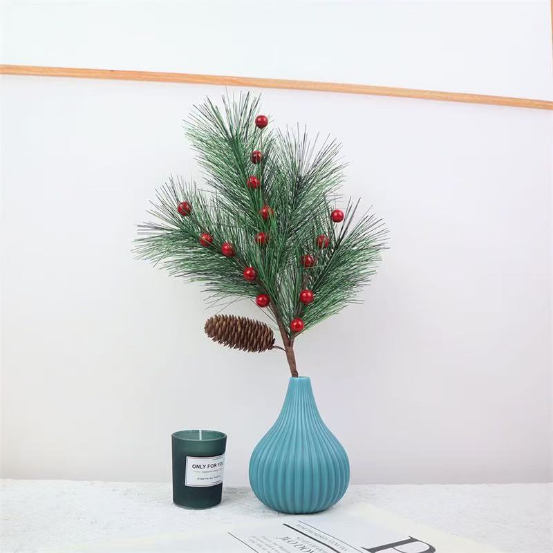 Christmas Red Berry Articifial Flower Pine Cone Branch Christmas Tree Decorations Ornament Gift Packaging Home Party DIY Wreath Item Picture