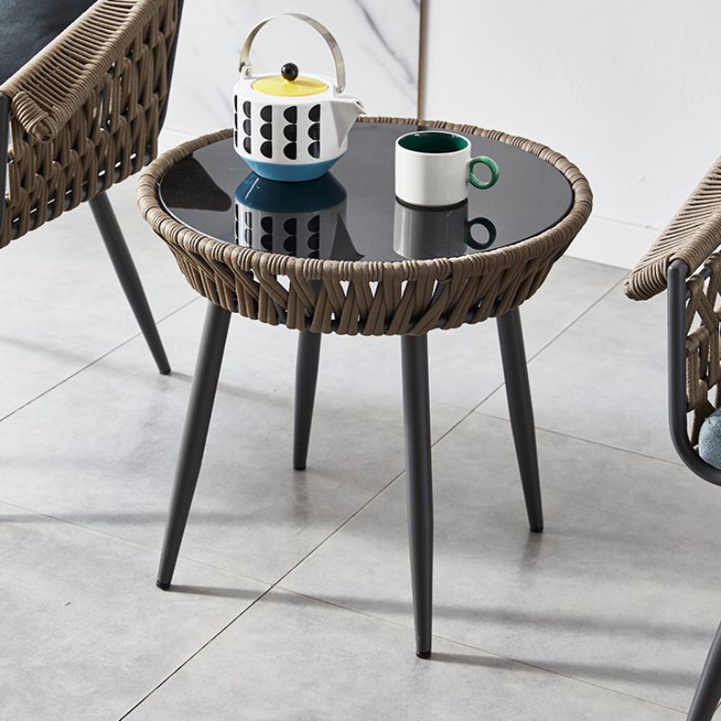 Outdoor table and chair combination, courtyard garden rattan chair, balcony viewing table and chair, outdoor open-air garden rattan backrest chair Specification image