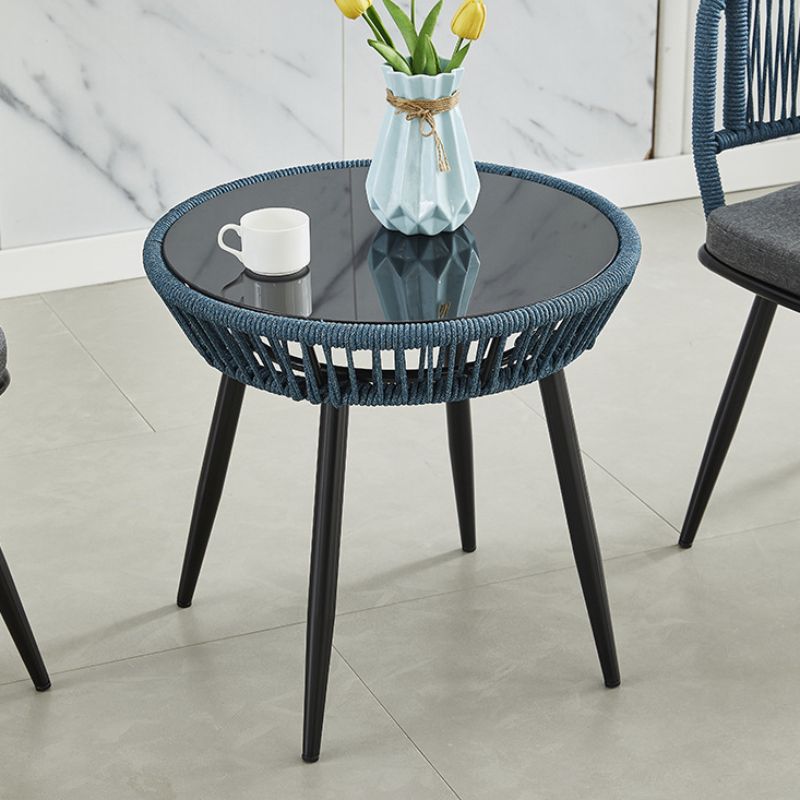 Outdoor balcony leisure sun protection rattan chair courtyard Outdoor hotel terrace collision salad rope dining chair homestay courtyard rattan chair garden table Specification image