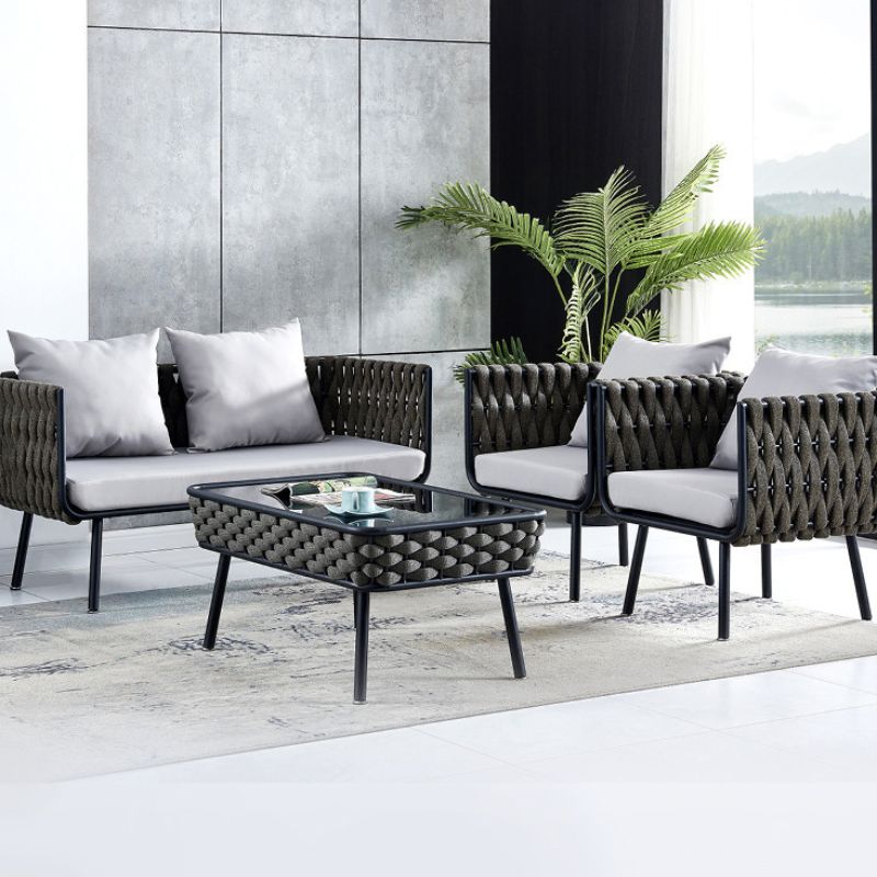 阳台桌椅组合网红北欧户外庭院休闲桌椅套件室外沙发防水藤编椅