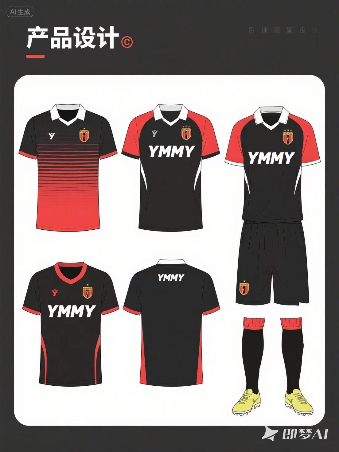 Customized football uniform sets, short-sleeved adult and children's football uniforms, and sports competition team uniforms Specification image