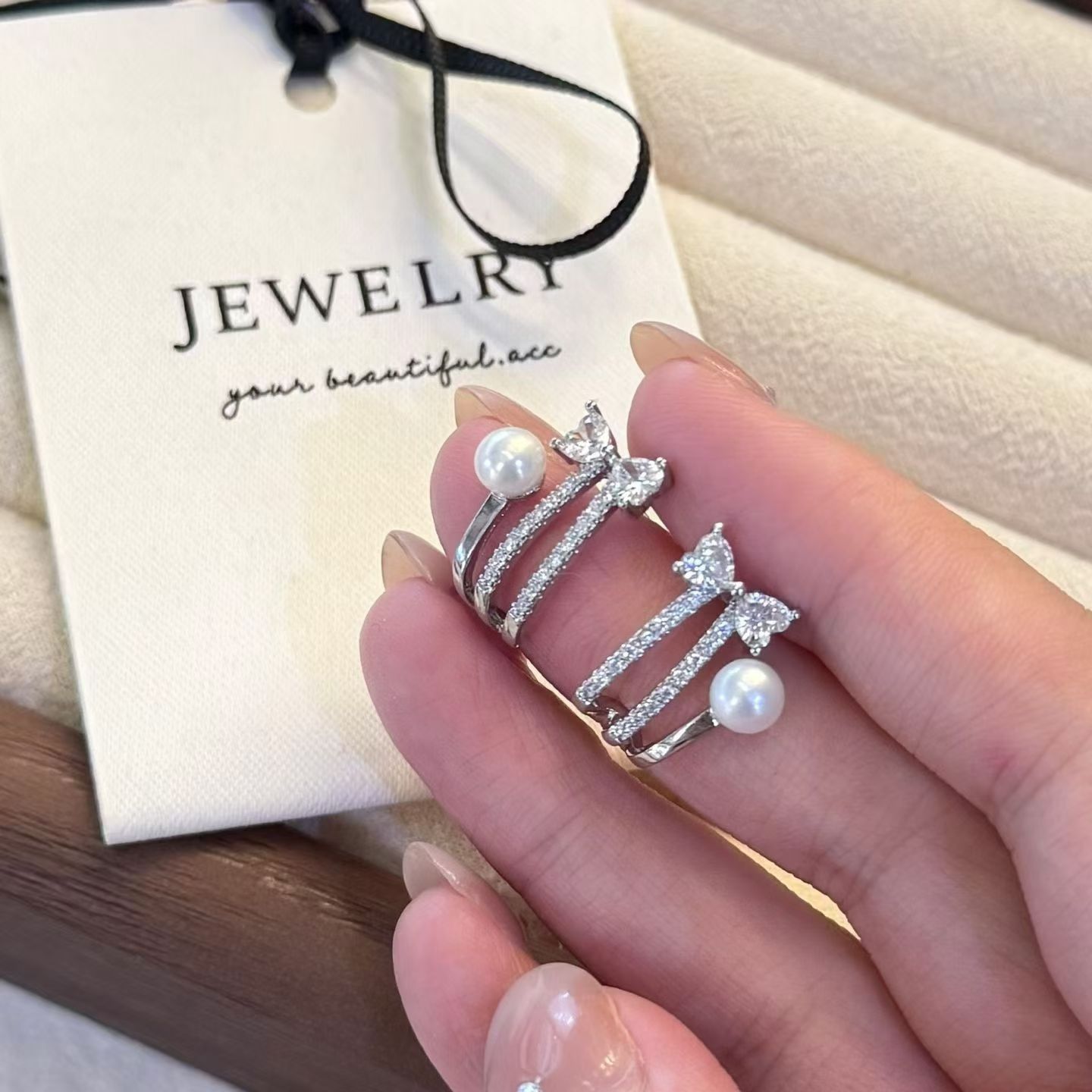 1430 purchase price 🉐9.9 bow three-fork stud 14k gold-plated silver series jewelry necklace pearl necklace Specification image