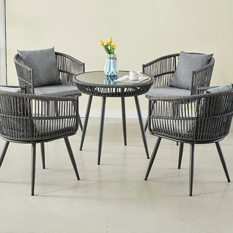 户外藤椅桌椅设计师休闲阳台庭院花园单人椅子时尚餐厅藤编椅组合