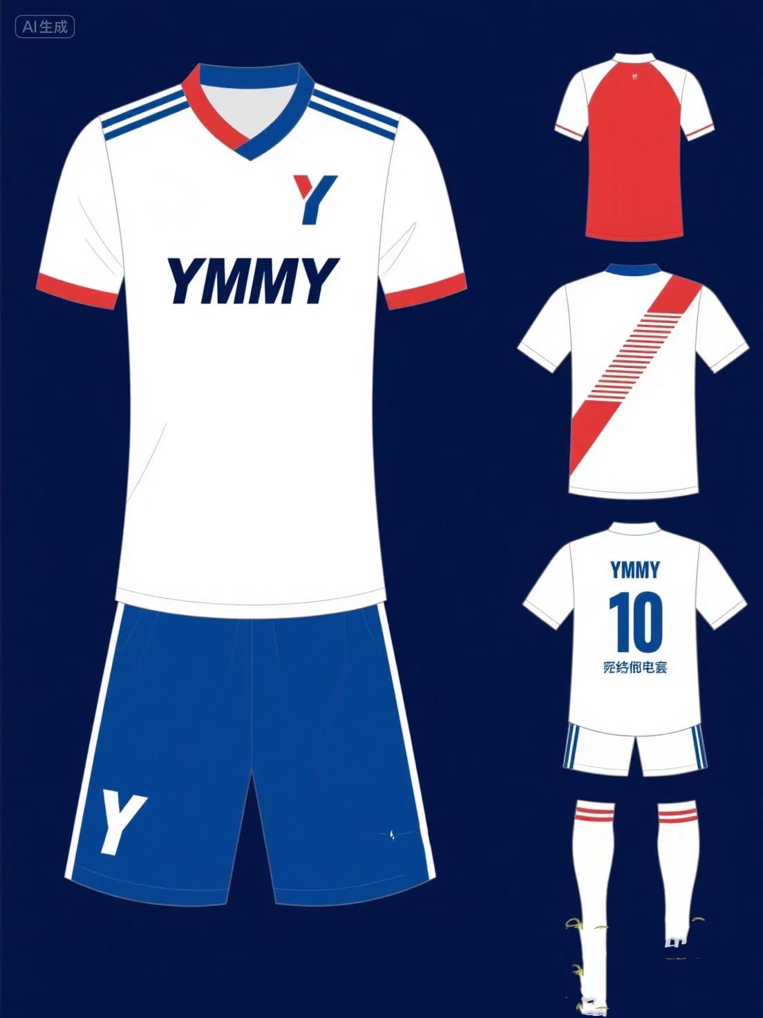 Customized football uniform sets, short-sleeved adult and children's football uniforms, and sports competition team uniforms details Picture