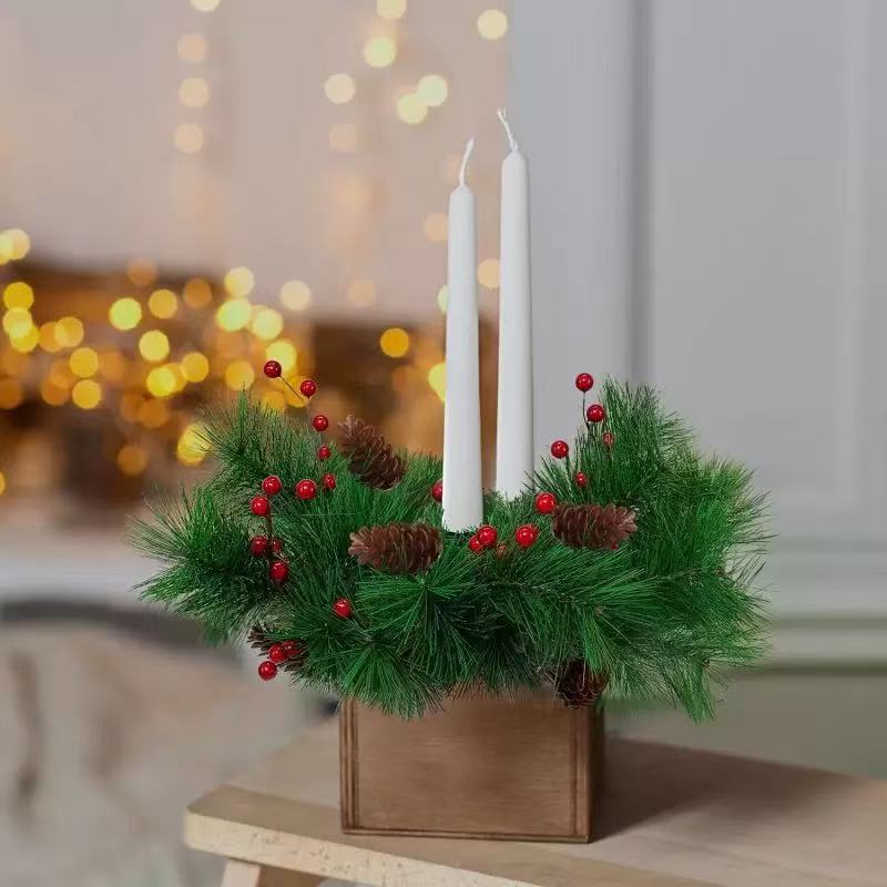 Christmas Red Berry Articifial Flower Pine Cone Branch Christmas Tree Decorations Ornament Gift Packaging Home Party DIY Wreath details Picture