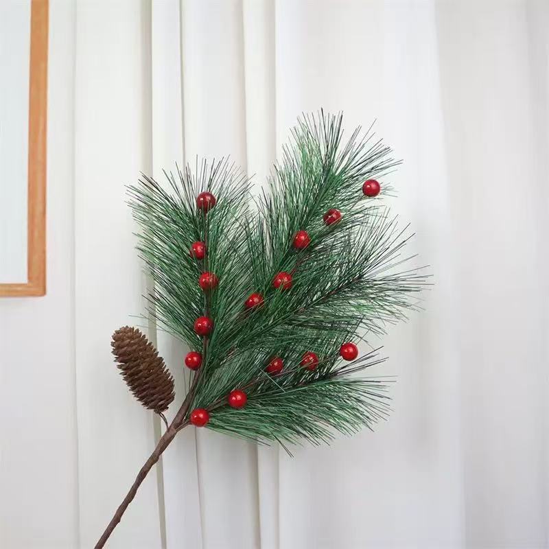 Christmas Red Berry Articifial Flower Pine Cone Branch Christmas Tree Decorations Ornament Gift Packaging Home Party DIY Wreath details Picture