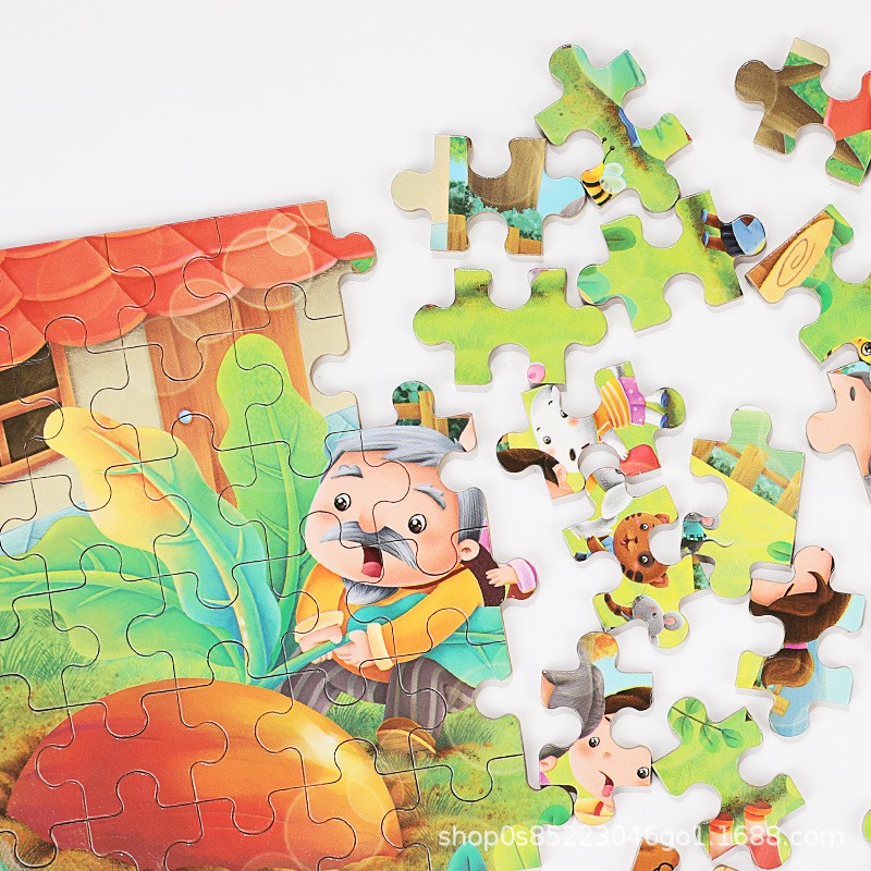 Children's jigsaw puzzle paper enlightenment assembly toys for boys, girls, babies aged 2-3, 6, early education benefits, intelligence and brain development Item Picture