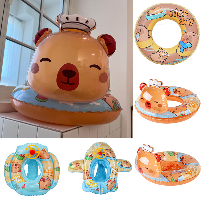 New aircraft, boat, capybara, children's seat, inflatable swimming ring, water play toy with steering wheel, swimming ring