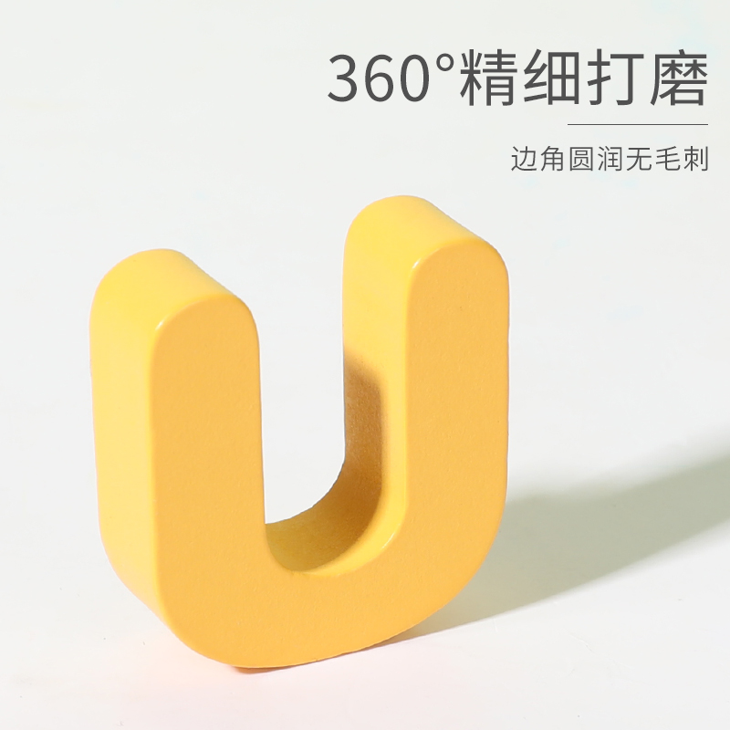 Three-dimensional board puzzle panel, 1-3 years old Montessori early education children's capital letter cognitive matching educational building block toy details Picture