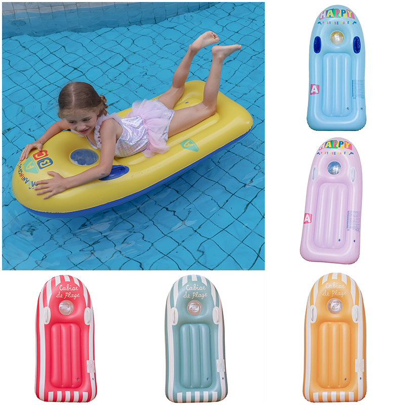 Wholesale of thickened inflatable float boards for children, children's surfboards with handles, swimming water slides, and water inflatable float beds