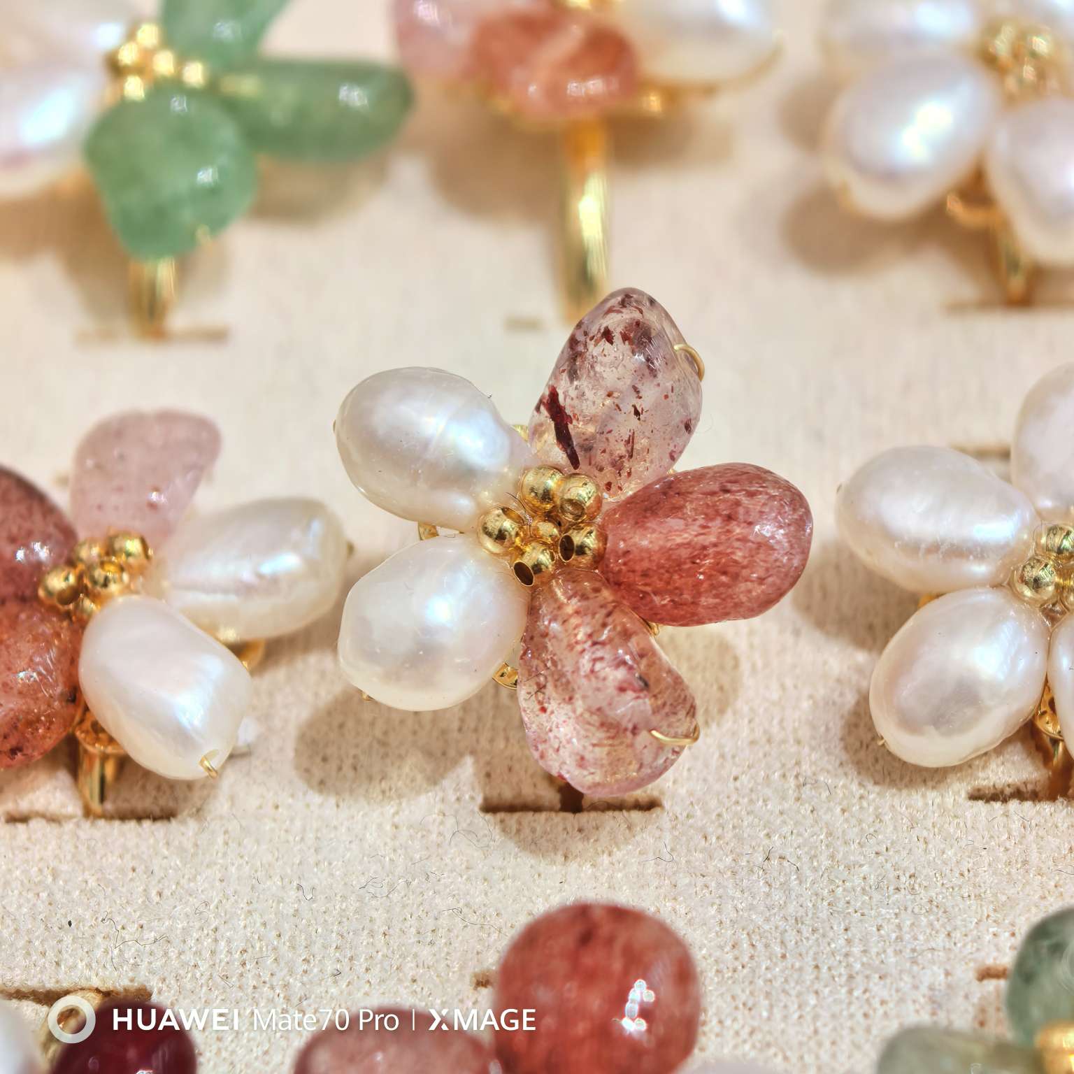 Natural true pearl, crystal, jade, flower, Baroque pearl, retro five-petal flower, elegant and versatile jewelry, pearl necklace detail image 6