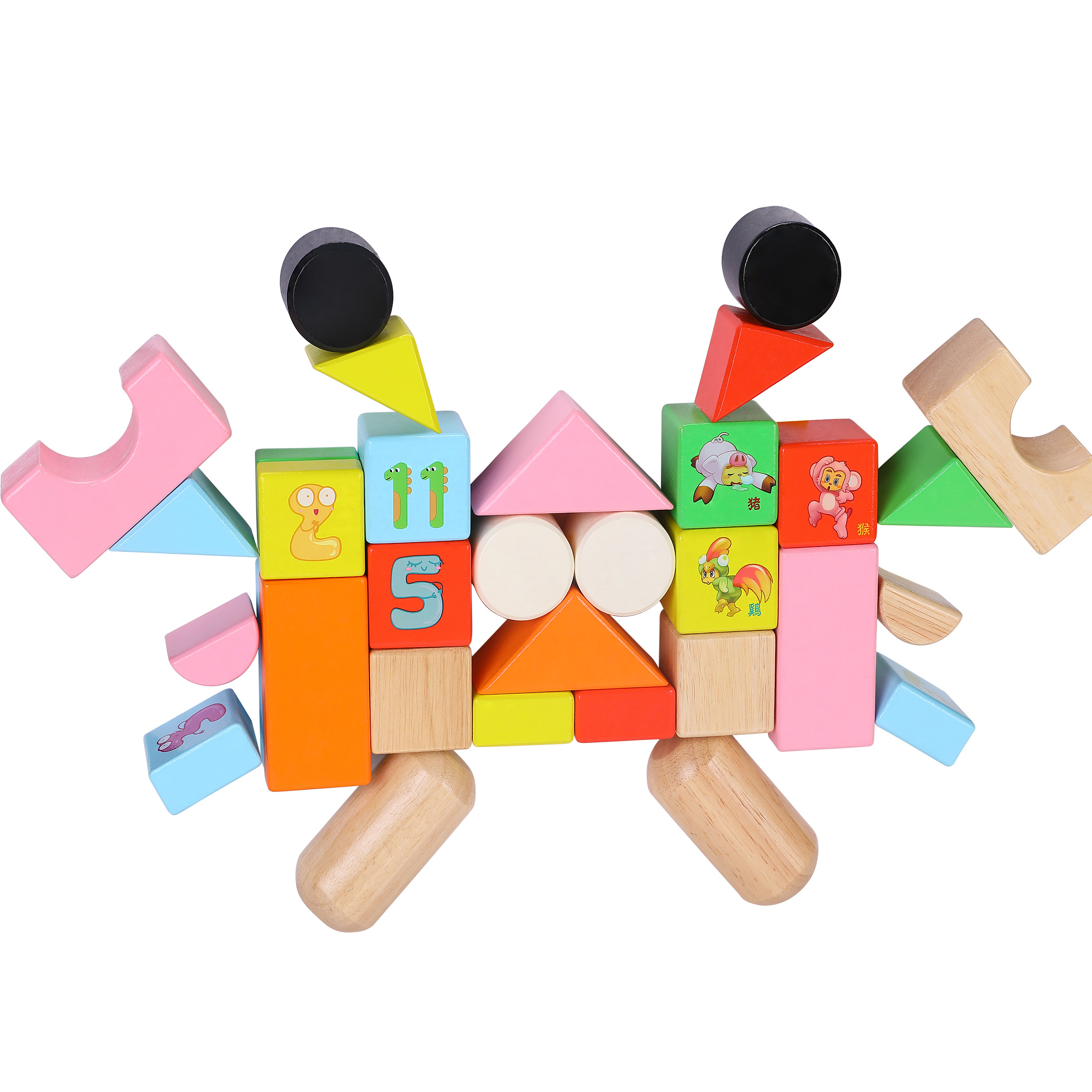Linglexi wooden building blocks for infants and toddlers, large-sized assembly and educational toys for children aged 1 to 2, boys and girls Application Scenario