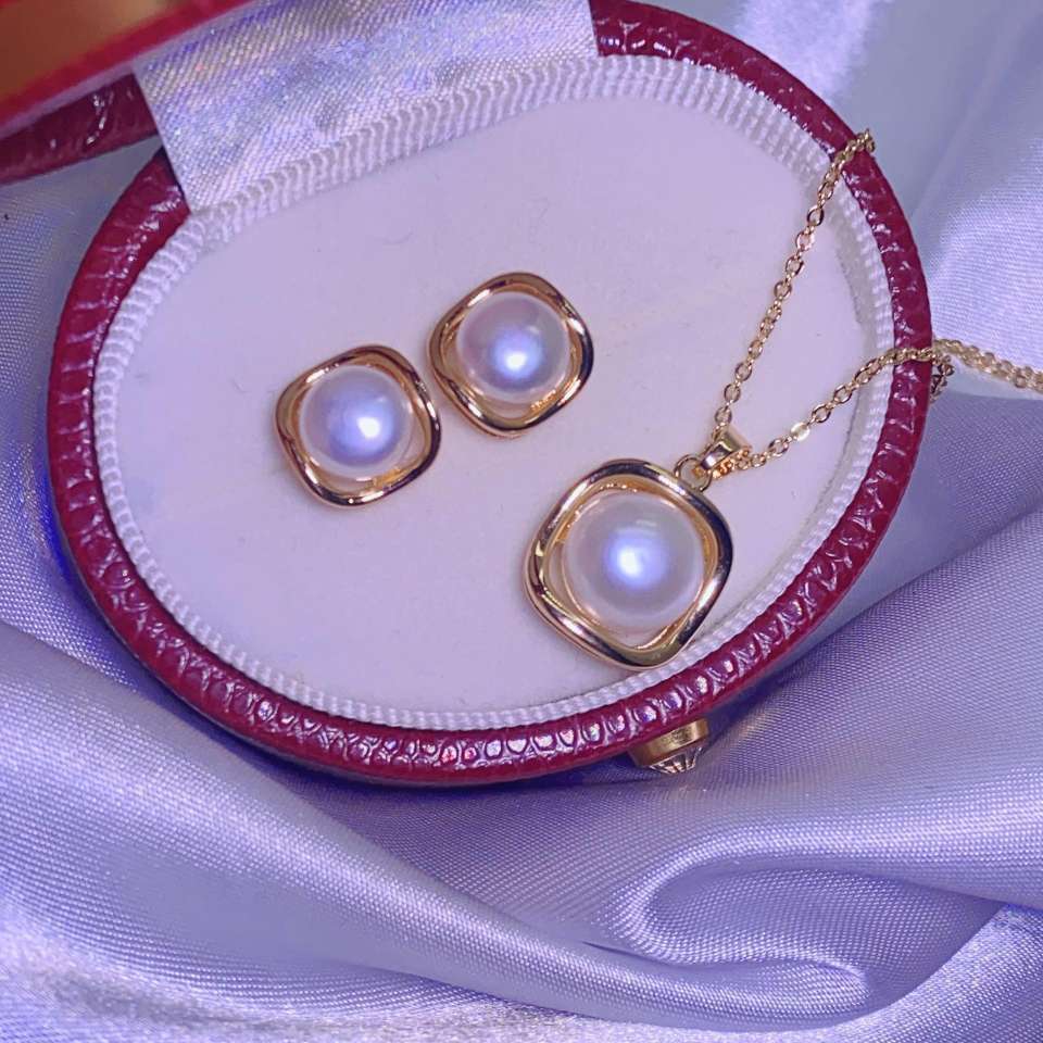 S temperamento elegante natural perla de agua dulce pequeño conjunto de cuatro partes moda commuter accesorios multifunción conjunto de tres piezas collar collar de perlas details Picture