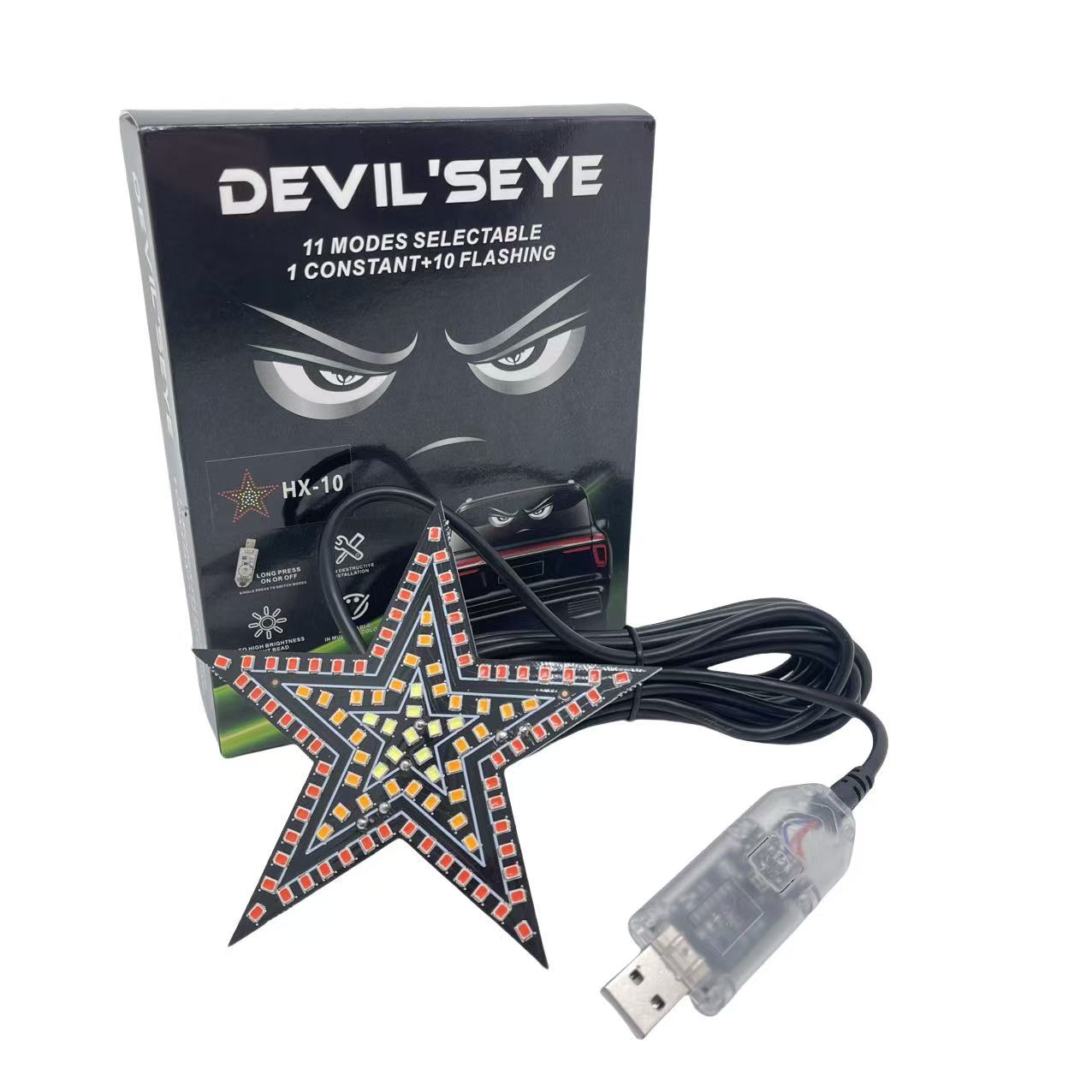 Car star window light, LED decorative light, creative no-wiring, heart-shaped, popular rear window expression light, USB flash full figure