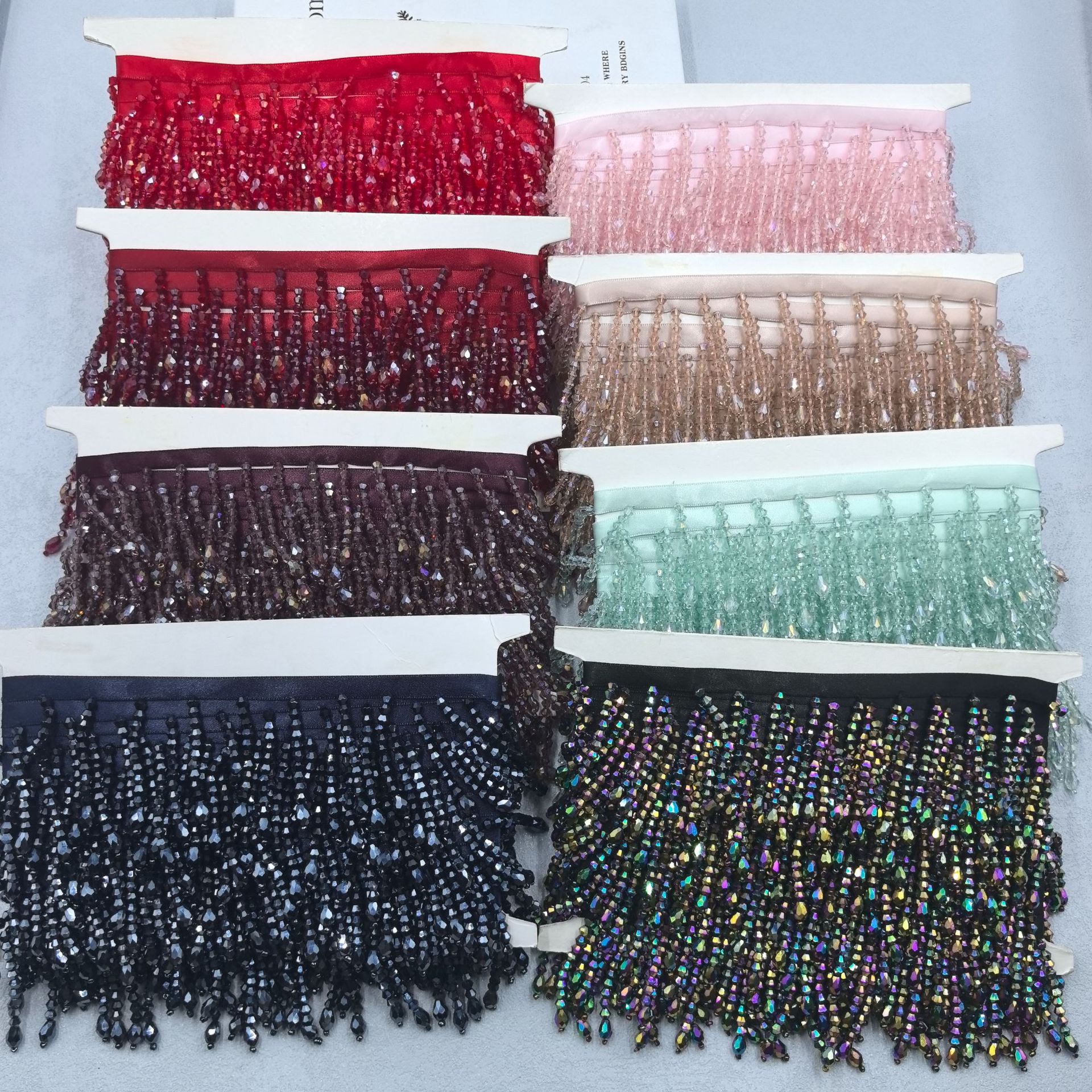 手工钉珠水晶流苏花边辅料丝带吊坠条码婚纱舞蹈服装裙边