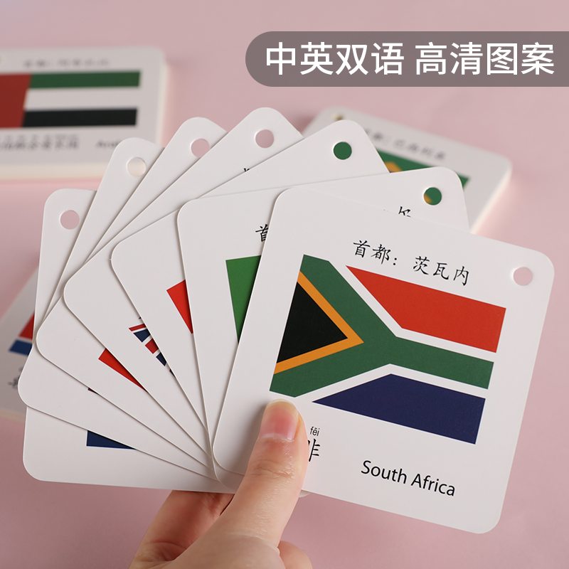Baby recognition cards, early education enlightenment books for infants and toddlers, national flag numbers, picture recognition, children's flashcard toys Specification image