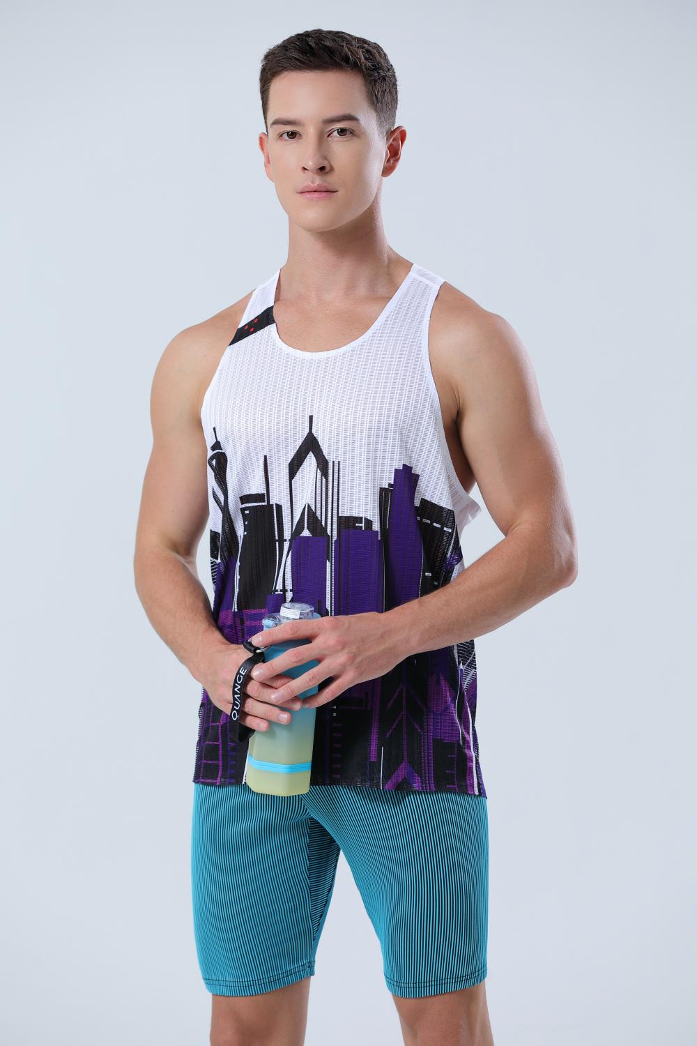 YMF-8001 Marathon Running Seamless rubber vest details Picture