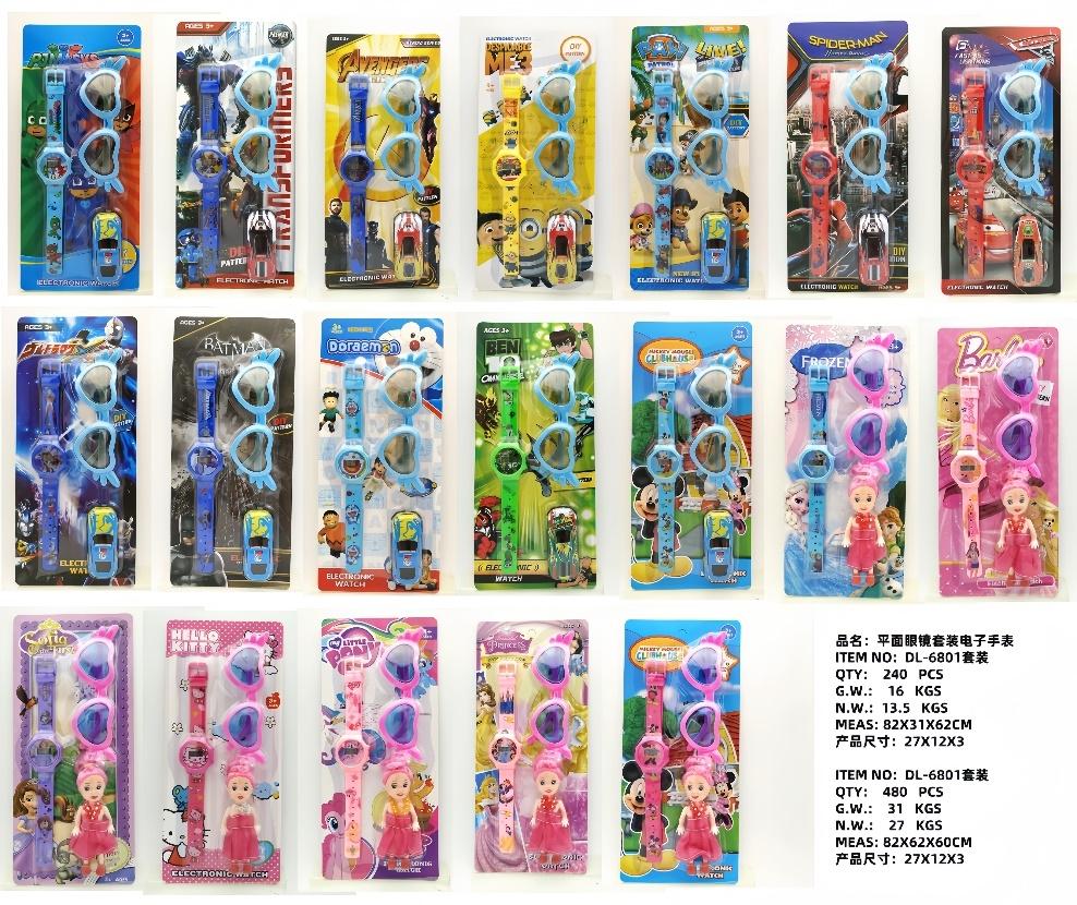 TK40701 Flat cartoon set electronic watch