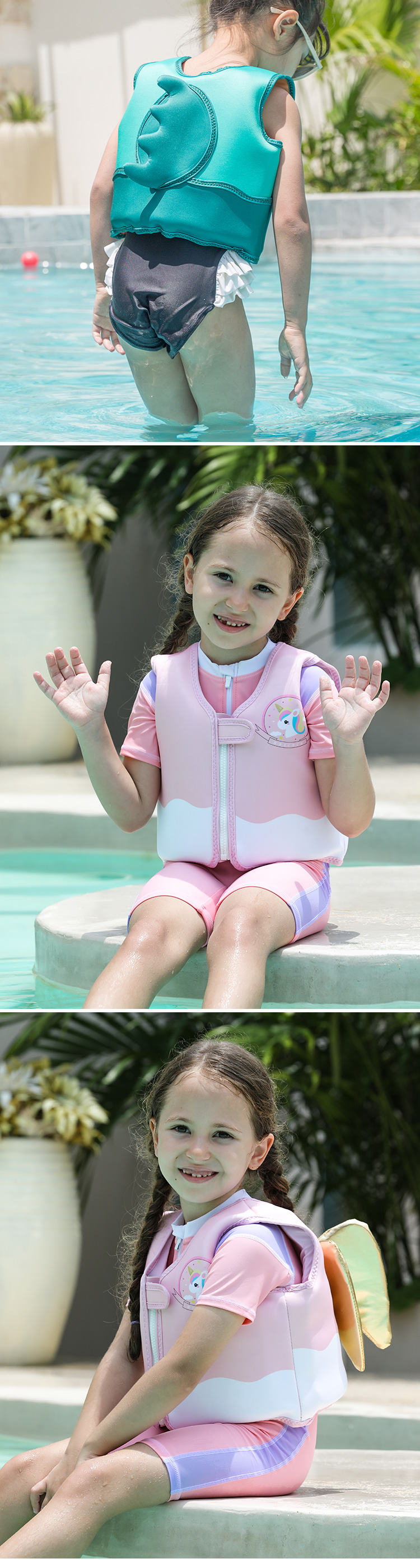 Wholesale of non-inflatable children's swimming buoyancy vests in stock, 3D cartoon for babies, and swimming AIDS for beginners pic 9