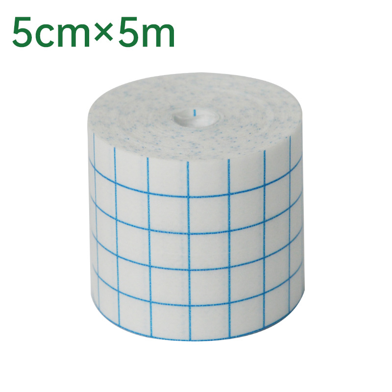 Spunlace non-woven fabric dressing roll, grid breathable hypoallergenic plaster cloth, empty application of Sanfu plaster dressing roll, dressing adhesive tape detail image 2