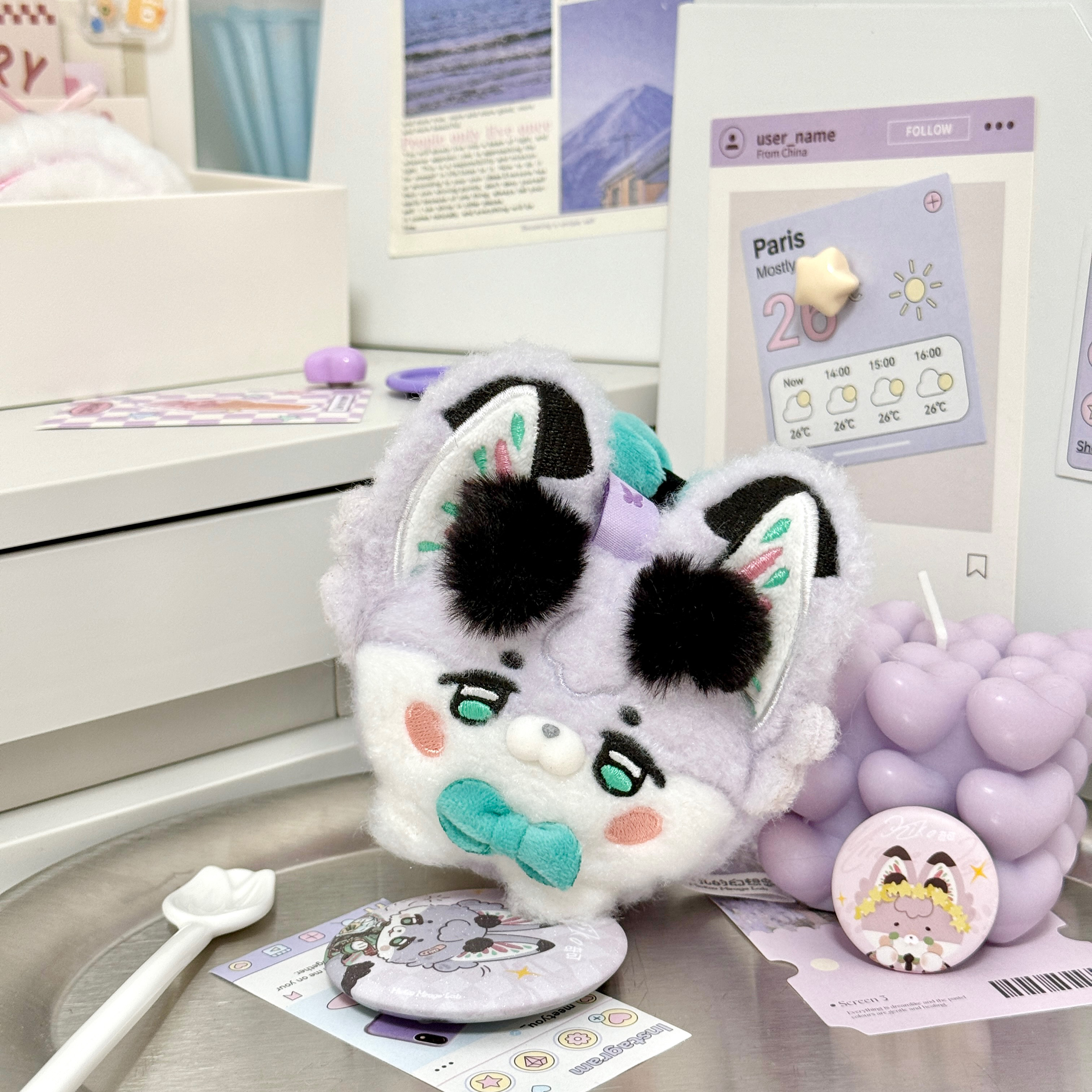 Kiko, an original fantasy creature from the Fantasy Island of Catamaru, is a fluffy little fox plush doll about 10cm in size, featuring a cotton plush doll ML10-05