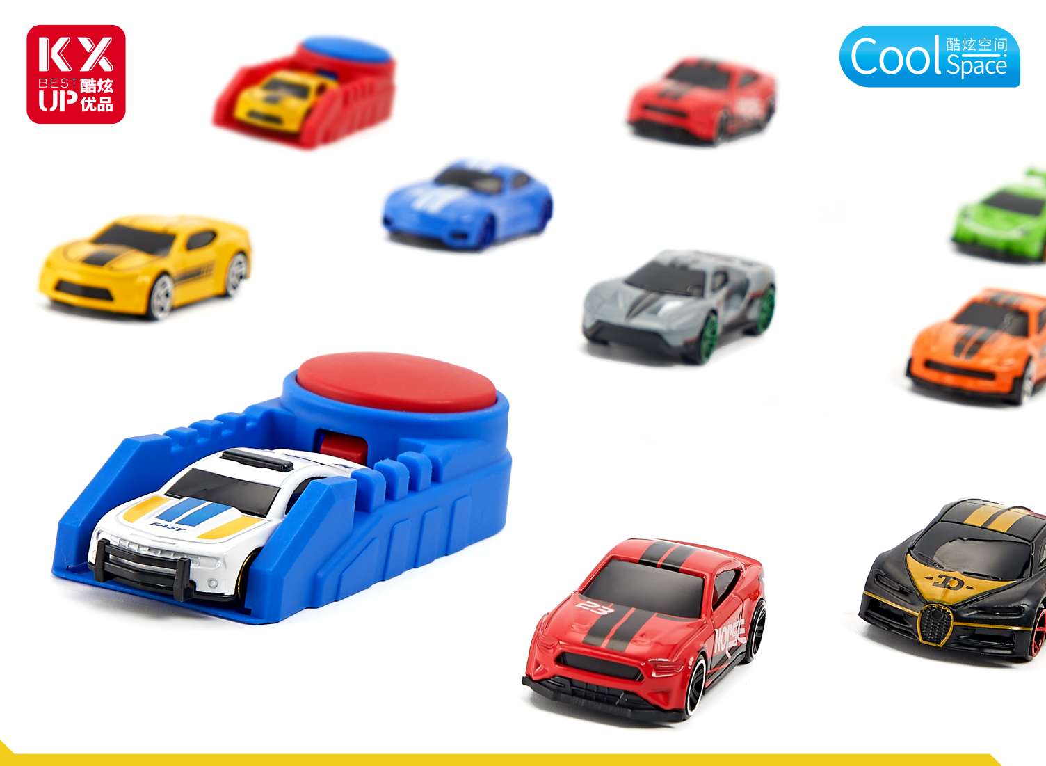 Cool alloy catapult car equipped with 4-vehicle one-button catapult inertial sliding Item Picture