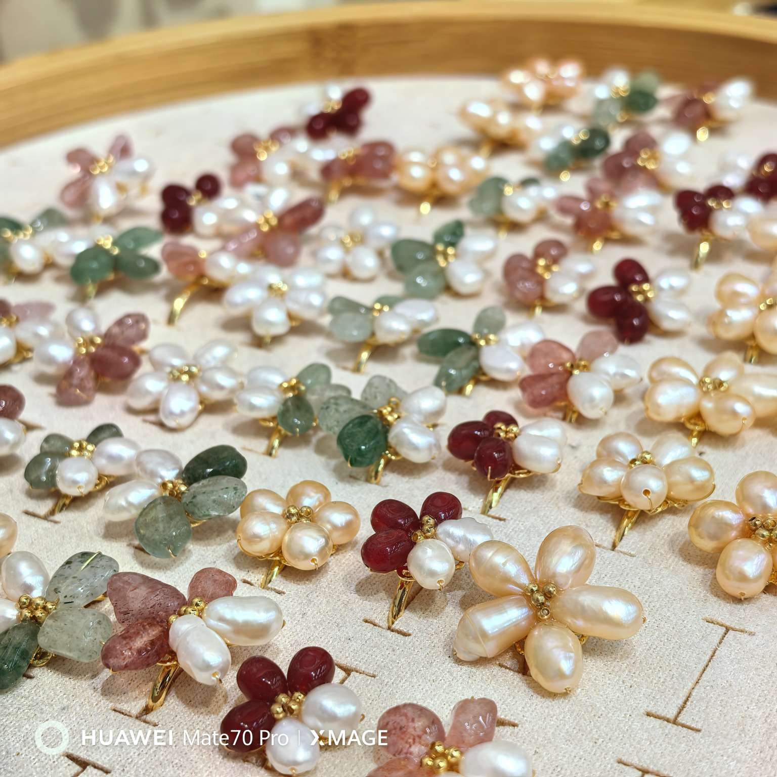 Natural true pearl, crystal, jade, flower, Baroque pearl, retro five-petal flower, elegant and versatile jewelry, pearl necklace detail image 8