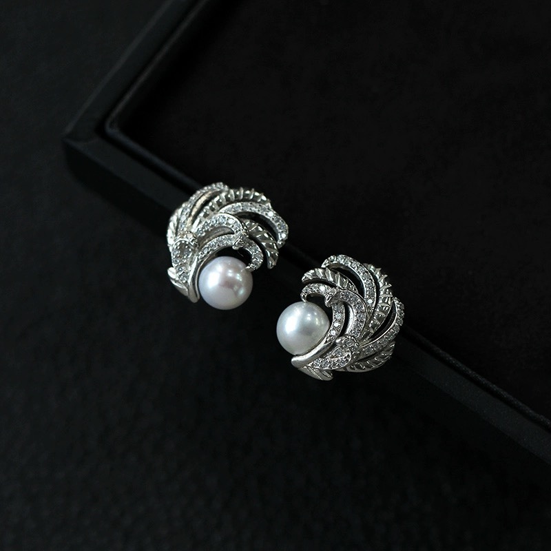 6-7mm freshwater pearl stud earrings of the same style as the big brand, high-end and light luxury style earrings and earrings Specification image