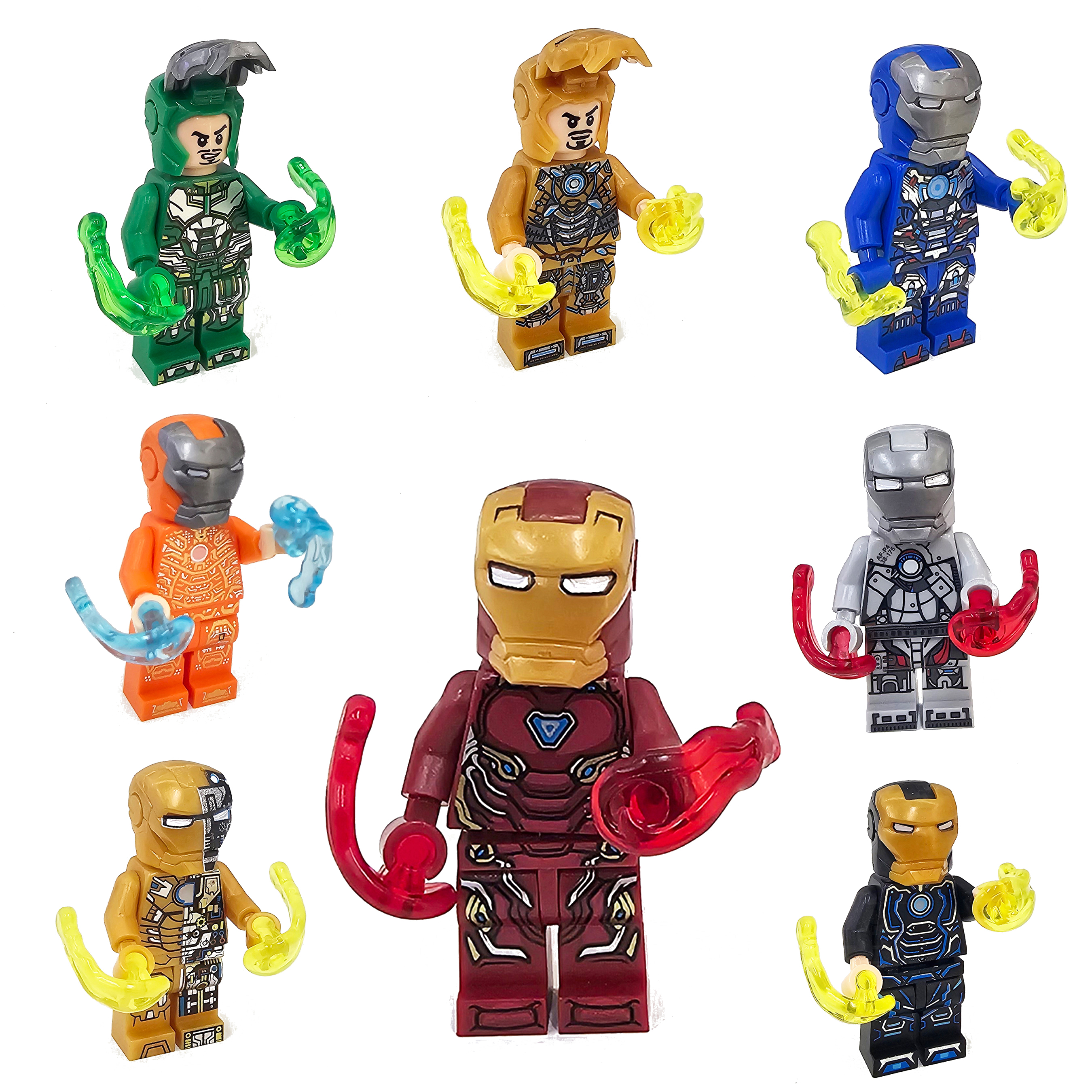 Iron Man minifigure building blocks compatible with LEGO children's educational toys, factory export wholesale with weapons, Marvel Avengers, Captain America, Spider-Man Minifigure 1 yuan 20 pieces Item Picture