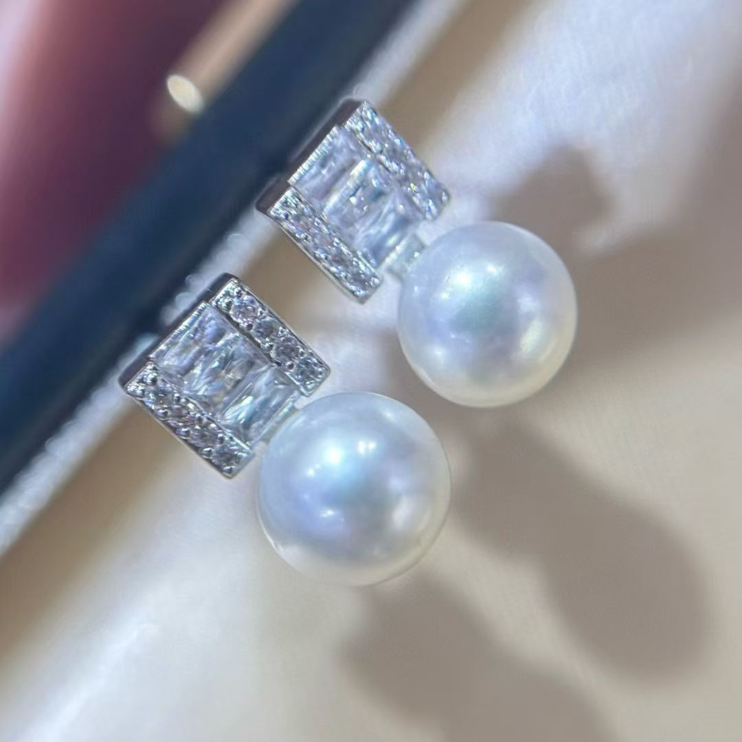 Natural freshwater pearl stud earrings 2025 New style, trendy and high-end pearl stud earrings, new sugar cube earrings Application Scenario