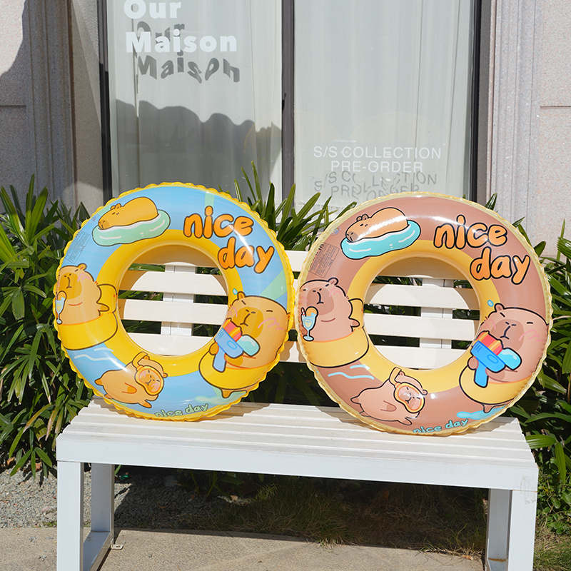 New aircraft, boat, capybara, children's seat, inflatable swimming ring, water play toy with steering wheel, swimming ring Application Scenario