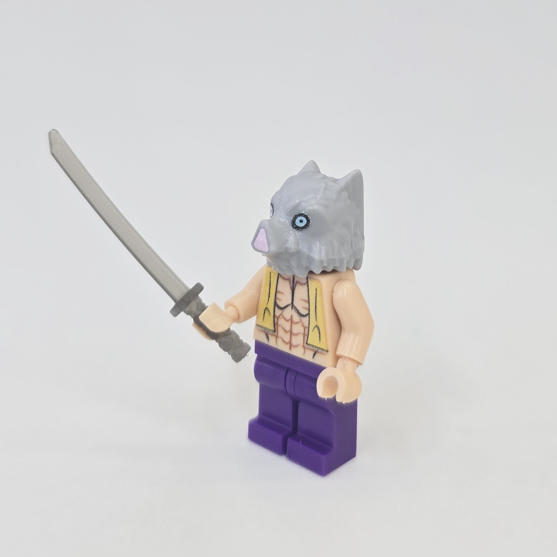 Demon Slayer MiniFigure building blocks compatible with LEGO children's educational toys, factory export wholesale Ninja with weapon Demon Slayer, 1 yuan 20 pieces, Minifigure Specification drawing