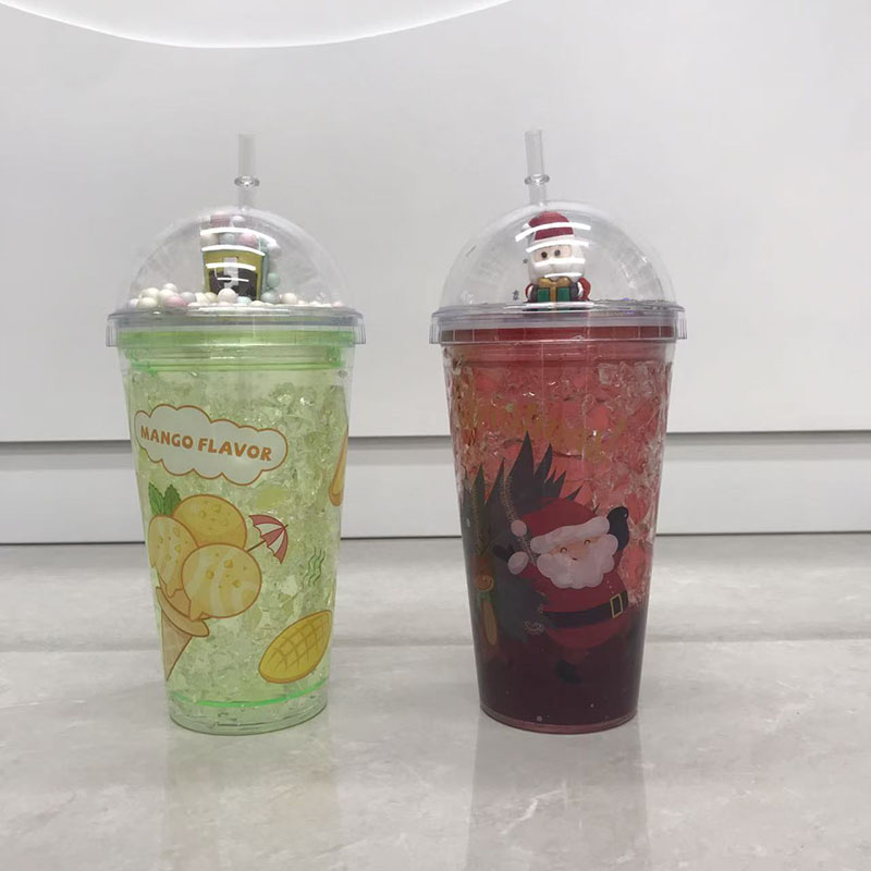 ins 风冰淇淋主题碎冰吸管杯 葡萄芒果草莓口味设计 夏日保冷制冷杯 少女心可爱便携水杯详情4