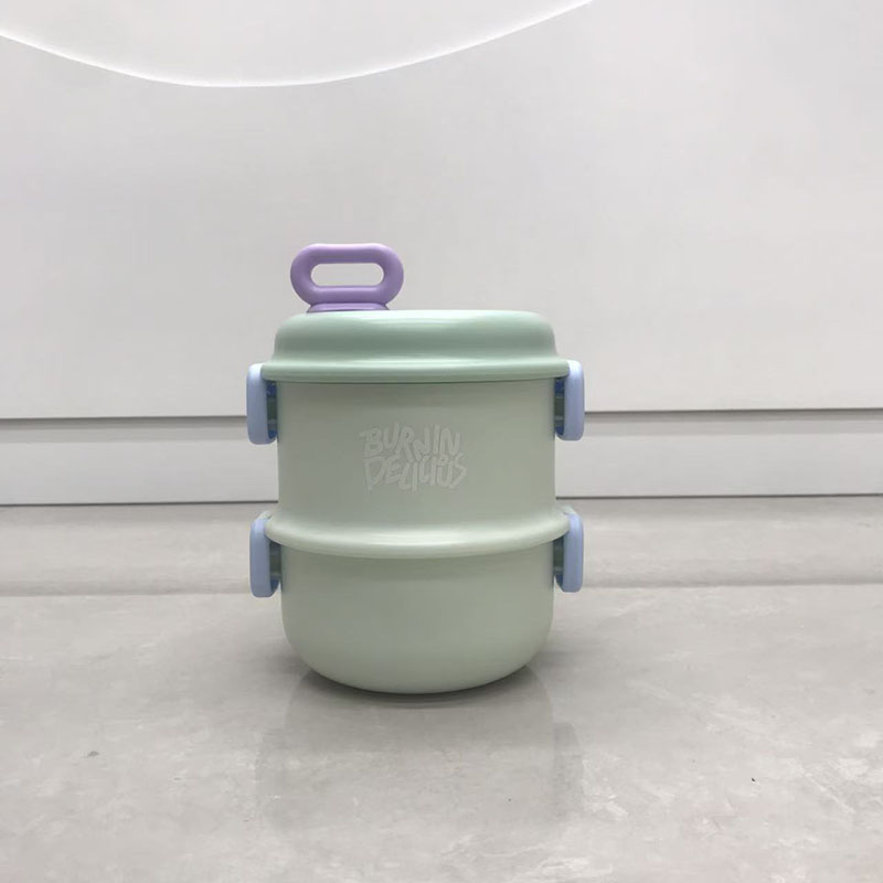 马卡龙色多层分隔保温饭盒 上班族学生便携带饭神器 带餐具密封防漏高颜值便当盒详情4