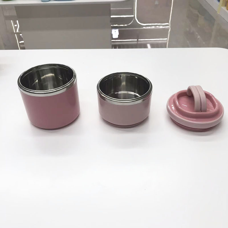 少女粉多层不锈钢保温饭盒 上班族学生便携密封分层便当盒 手提式保鲜饭桶 高颜值保温餐盒杯详情6