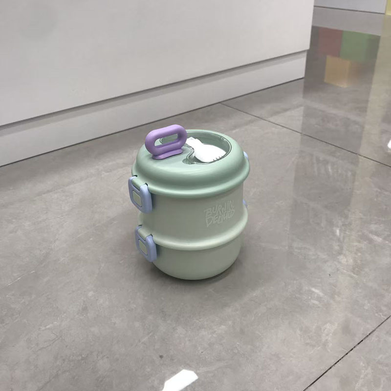 马卡龙色多层分隔保温饭盒 上班族学生便携带饭神器 带餐具密封防漏高颜值便当盒详情6