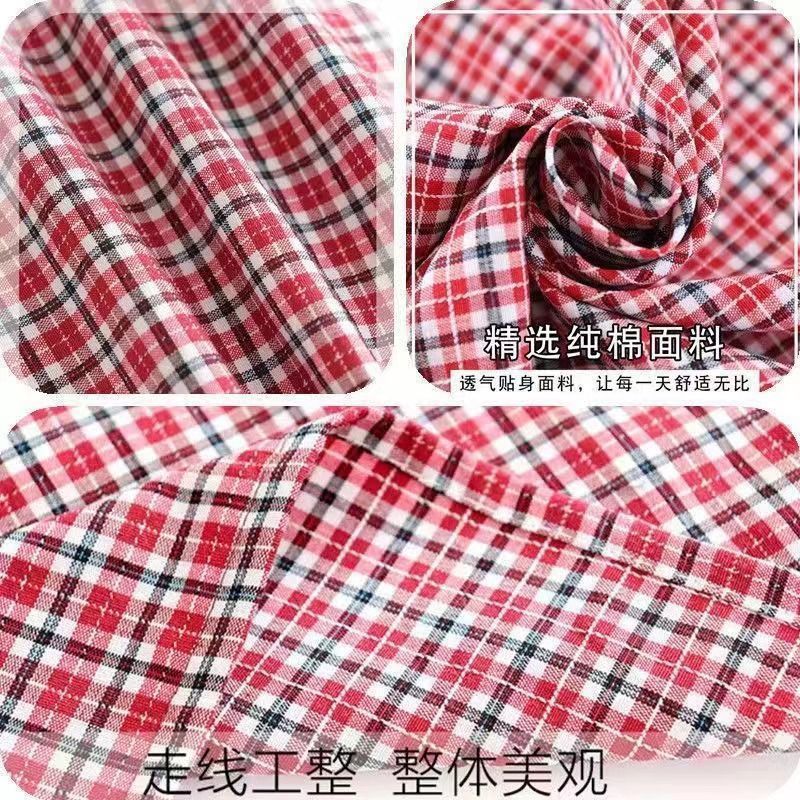 Extended cotton fabric adult cute cartoon bear checkered apron, kitchen stain-proof, dust-proof and wear-resistant, home knee-length shoulder strap, breathable, work clothes apron for men and women pic 12