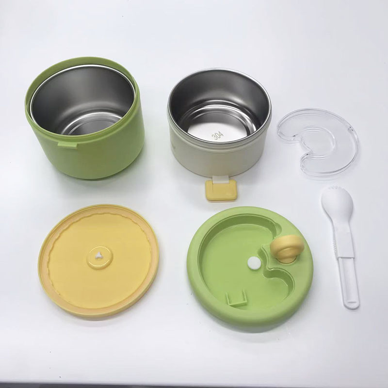 马卡龙色多层分隔便携饭盒 Hot Summer 清新设计 上班族学生密封保温便当盒 小巧可爱带饭神器详情5