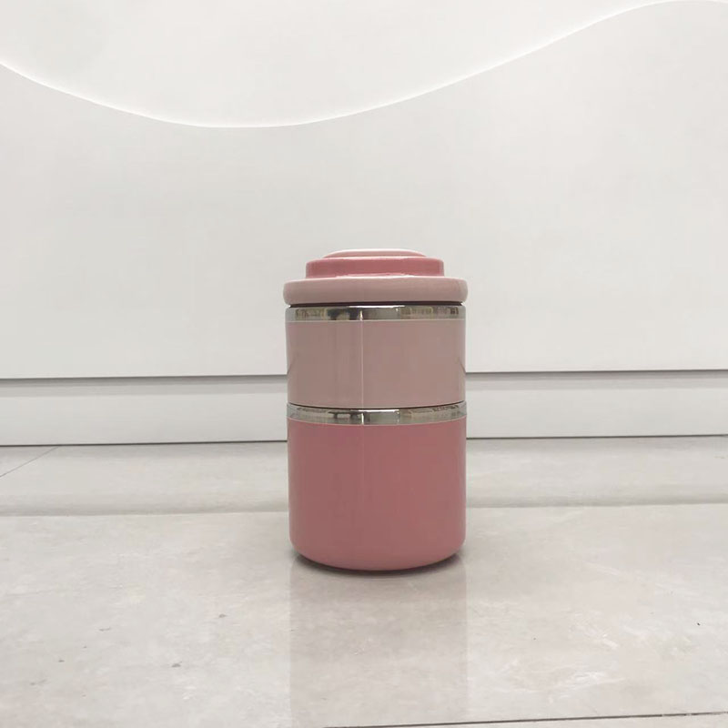 少女粉多层不锈钢保温饭盒 上班族学生便携密封分层便当盒 手提式保鲜饭桶 高颜值保温餐盒杯详情4