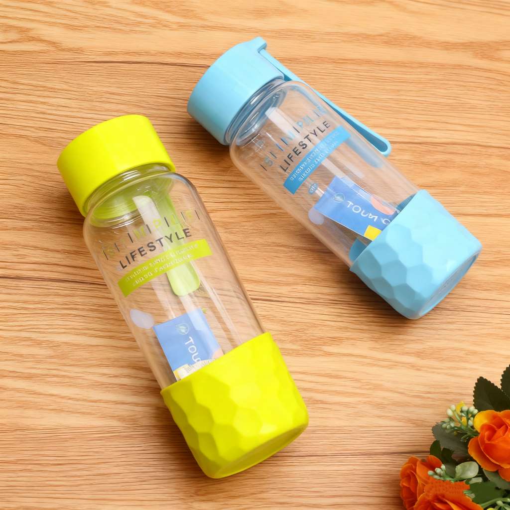 1193-580ml summer new simple plastic cup, large-capacity transparent men's and women's travel cup, outdoor portable sports water cup