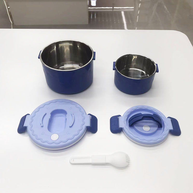 马卡龙色系多层蛋糕形密封饭盒 不锈钢内胆保鲜餐盒 上班族学生便携分层便当盒 可爱辅食带饭神器详情6